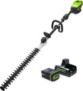 Greenworks 82V 24' Brushless Cordless Short Pole Hedge Trimmer, 2.5Ah Battery and Dual Port Rapid Charger (Great for Landscapers and Professionals)