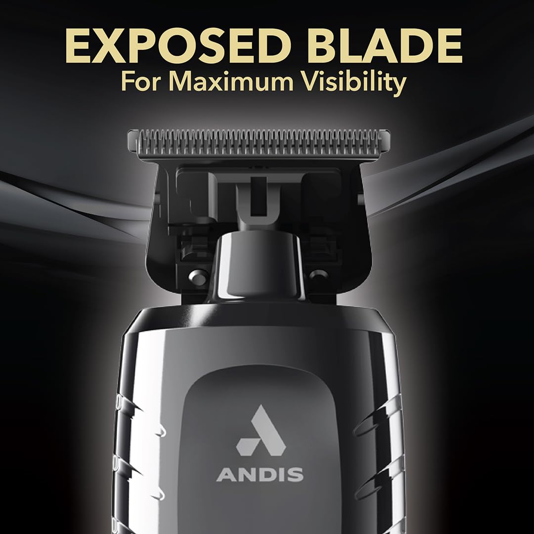 Andis 562627 GTX-EXO II Professional Cordless Lithium-ion Electric Beard & Hair Trimmer with Charging Stand, Black Chrome