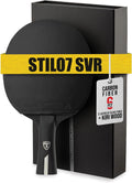 Killerspin Stilo7 SVR Ping Pong Paddle, Performance-Level Table Tennis Racket with Carbon Technology, Memory Book Case, Black