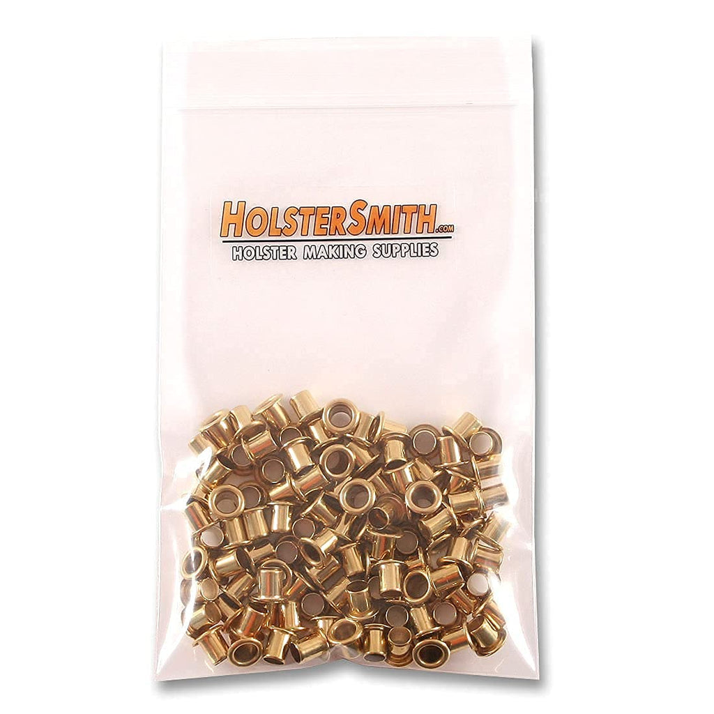 Eyelet Setting Tools & Eyelets Combo - (1) [ #6 & #8 Eyelet Setting Dies (3/16 & 1/4 Inch) ] + (100) [#6-6 & #8-9 Brass Eyelets (3/16 & 1/4 Inch diameters)] - for Holster Making, Sewing, Repair, etc.
