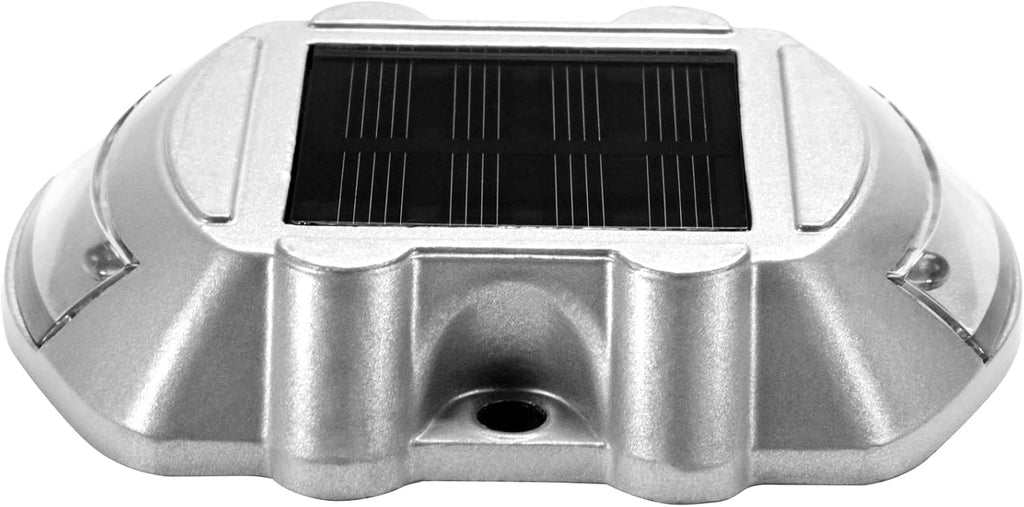 Happybuy Driveway Lights 24-Pack Solar Driveway Lights Bright White with Screw Solar Deck Lights Outdoor Waterproof Wireless Dock Lights 6 LEDs for Path Warning Garden Walkway Sidewalk Steps
