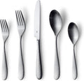Danialli Matte Silverware Set, 18/10 Stainless Steel Satin Flatware, Modern Brushed Finish Cutlery, Dishwasher Safe & Durable, Built to Last (40-Piece, Fidenza Hammered)