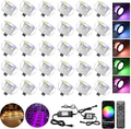 Low Voltage LED Deck Lights, 30 Pack 1.22' Smart WiFi RGBW 3000K Recessed Step & Stair Lighting Kit, IP67 Waterproof Outdoor for Deck, Walkway & Landscape, Compatible with Alexa & Google Assistant
