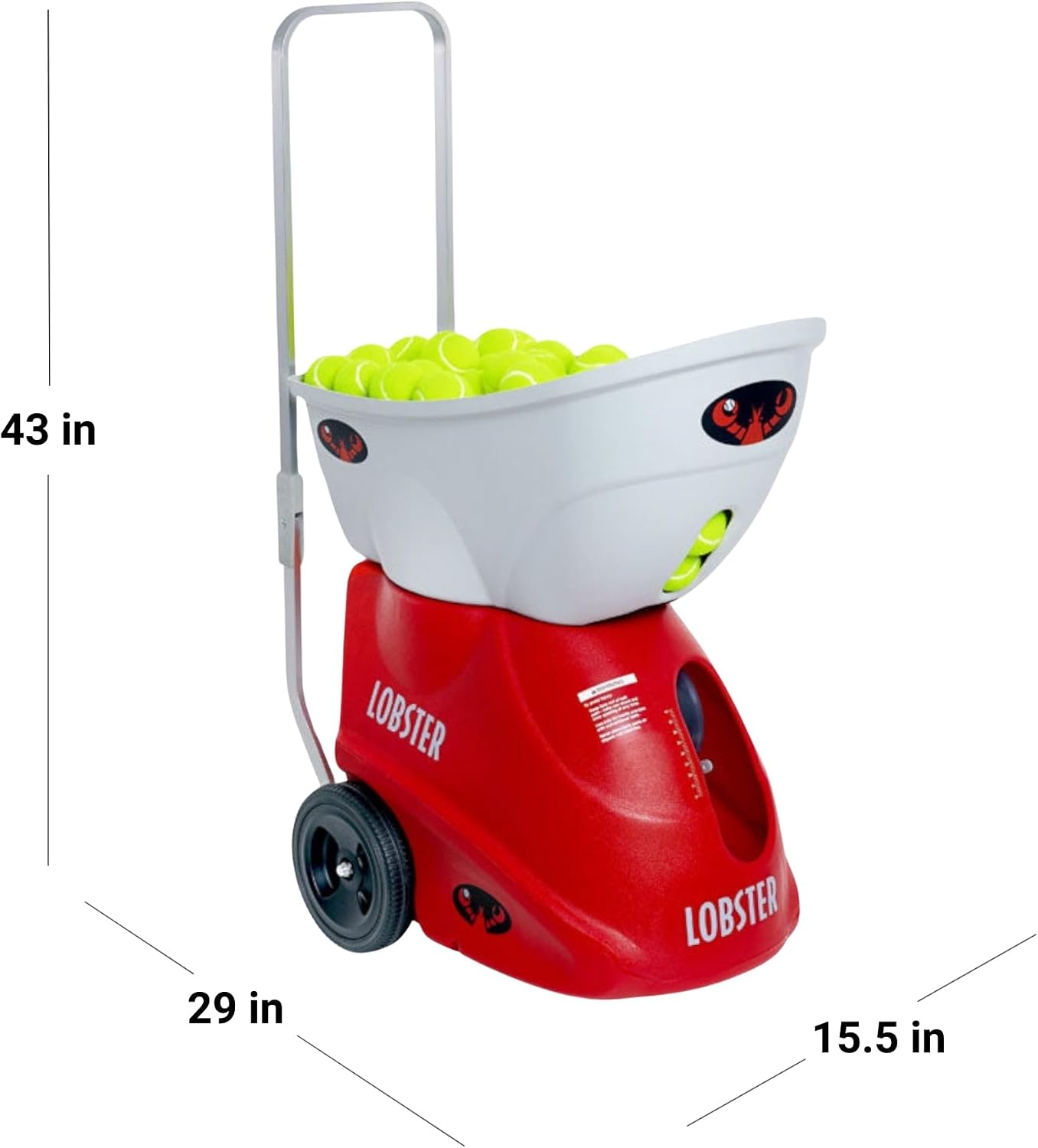 Lobster Sports Tennis Ball Machine - Automatic Portable Tennis Ball Launcher for Training and Practice - Pre-Programmed and Custom Drills, with Remote - External Battery (Elite One)