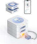 28-Day(1X) Automatic Pill Dispenser (Expandable Tray) – App & On-Device Setup by Family, LCD Display, Digital Lock, Sound & Light Alerts- Safe Medication Organizer for Dementia Seniors(2-Tray, White)