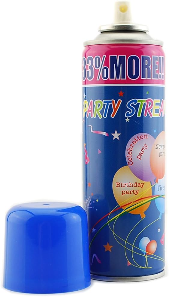 72 Pack of Party Streamer Spray String in a Can Children's Kid's Party Supplies, Perfect for Parties/Events