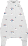 Woolino 4 Season Baby Sleep Bag with feet, Merino Wool and Organic Cotton Walker Sleep Sack, Toddler Sleeping Bag, 18-36m, Rainbow