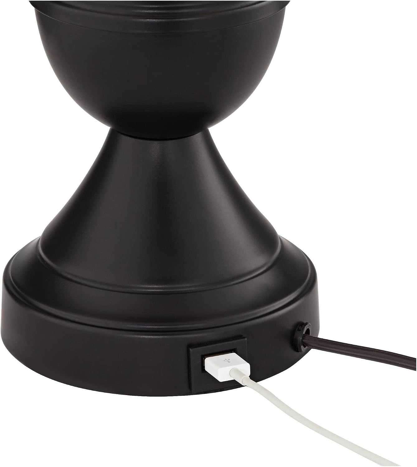Regency Hill Traditional Table Lamps 25' Tall Set of 2 with USB Charging Port Bronze Metal LED Touch On Off White Softback Drum Shade for Bedroom Living Room House Home Desk Bedside Office