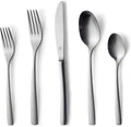 Danialli Matte Silverware Set, 18/10 Stainless Steel Satin Flatware, Modern Brushed Finish Cutlery, Dishwasher Safe & Durable, Built to Last (40-Piece, Sleek)