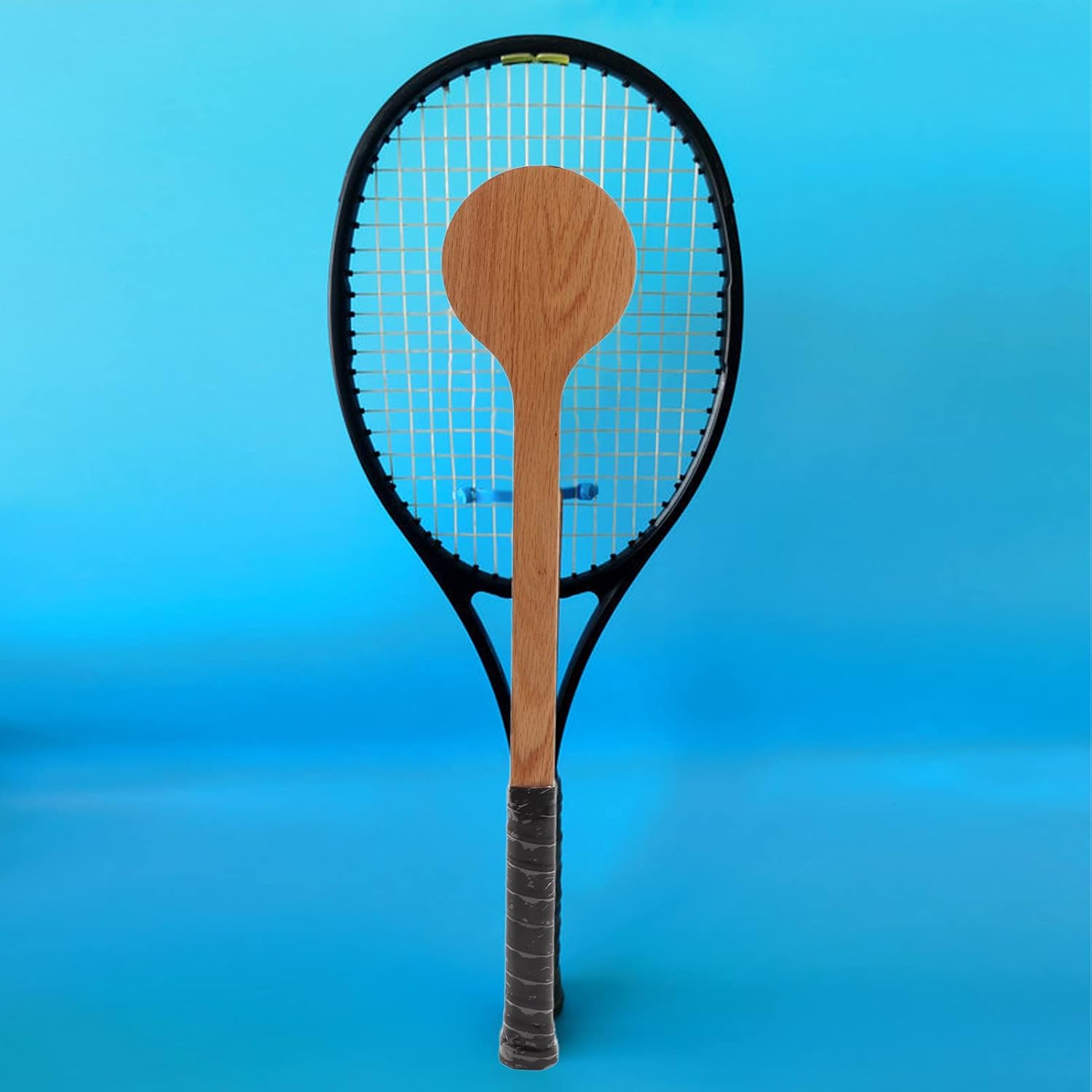 Wooden Spoon Tennis Pointer, Reliable Tennis Pointer Spoon Wood Tennis Sweet Pointer Trainer Racket Swing Practice Training Aid with Storage Bag for Tennis Trainer