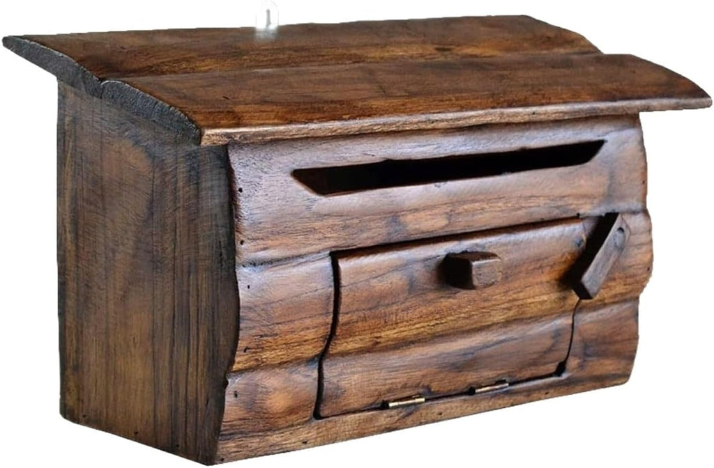 Letterbox Mailbox Dropbox Postbox Wooden Outdoor Mailbox Wall Mounted Newspaper Letter Box Creative Post Box for Home Decor Letter Box Mailboxes Post Box