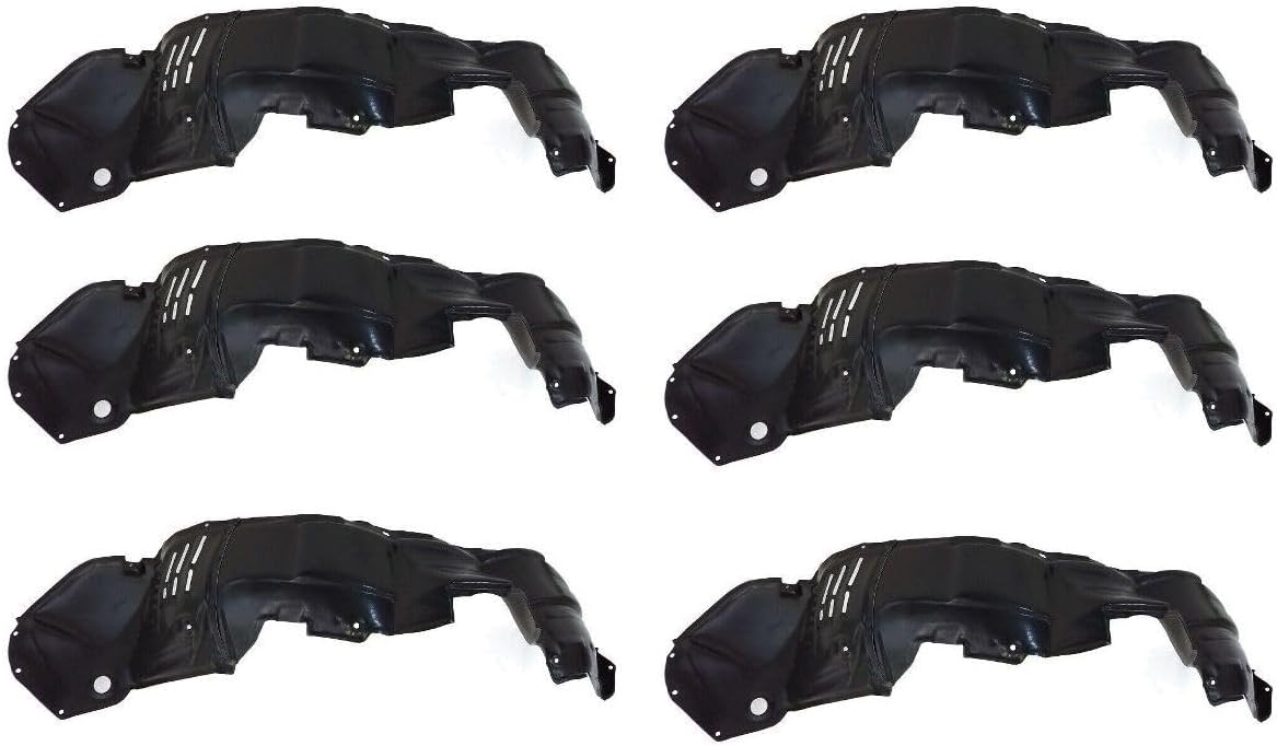 Splash Shield 6 Set of - Wheel Liner Right Passenger Front Side Plastic for Lexus for RX330 2004-2006 for RX350 2007-2009