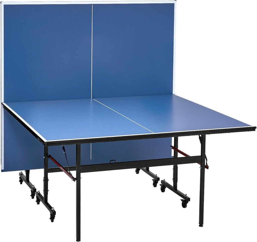 VEVOR Ping Pong Table, Professional Table Tennis Game, Indoor MDF Portable Table Tennis Table, Foldable Ping Pong Table with Quick Clamp Net and Lockable Wheel, 10 Minute Easy Assembly, 12mm Tabletops