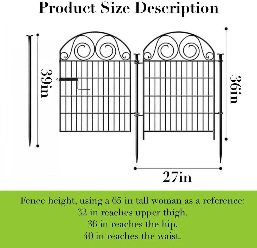 Getlay Tall Garden Fencing 36 Inch High, 22 Panels Total Length 48Ft Dog Fence Outdoor for Yard, Pet Fence Outdoor, Decorative Fences for Yard│Patented