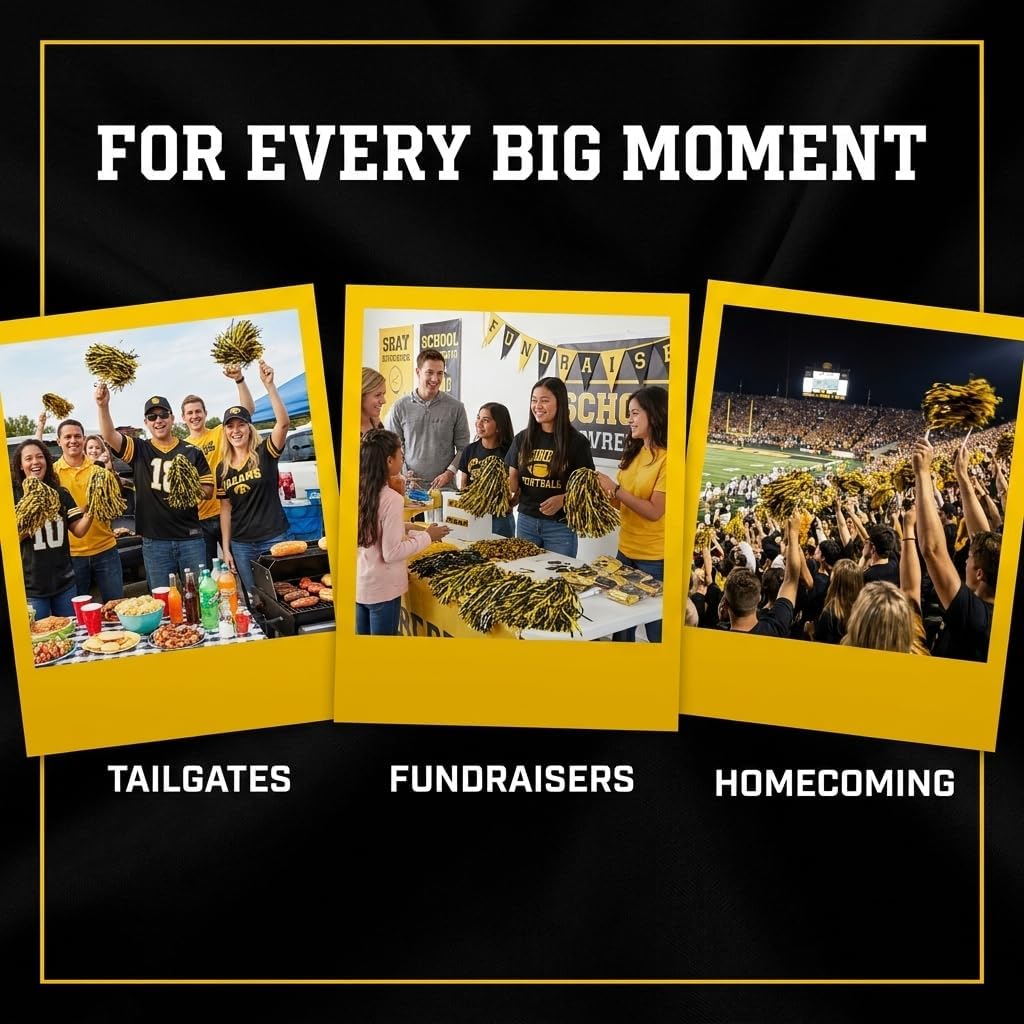 Anderson's Premium Two-Color School Spirit Shakers, Cheerleader Pom Poms, Sports Fan, Football, Basketball, Homecoming, Squad, Team, Party, Dance Club, Performance, Celebrations