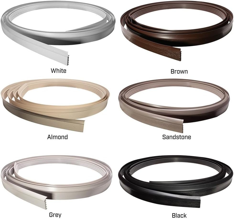 DuraSeal Garage Door Weather Stripping Kit, Almond 25 ft - Side & Top Seal, 1.95' Width, 3/8' Thick - Durable PVC, Nails Included - Made in USA