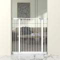 41' Extra Tall Baby Gate for Doorway, 29.6-40.5'' Metal Pet Baby Safe Gate, Extra Wide Pressure Mounted Child Door with Expansion Kit, No Drilling Cat Fence Indoor, No Climb Cat Proof Gate, White