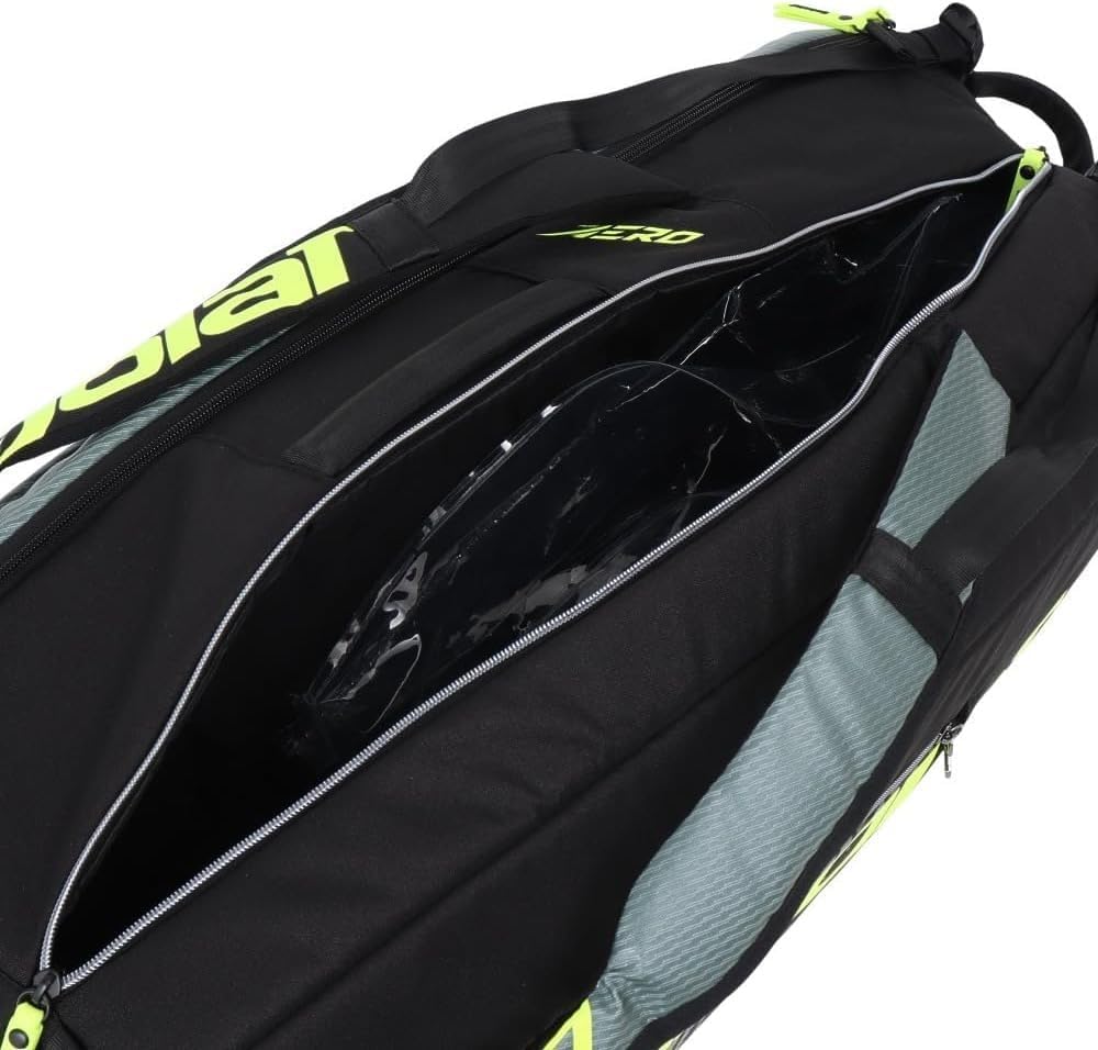 Babolat Pure Aero RH x6 Tennis Bag (Metallic Grey/Black/Fluo Yellow)