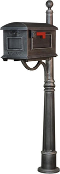 Special Lite Traditional Curbside Mailbox with Ashland Post - Swedish Silver Mailbox with Aluminum Post - SCT-1010_SPK-600-SW