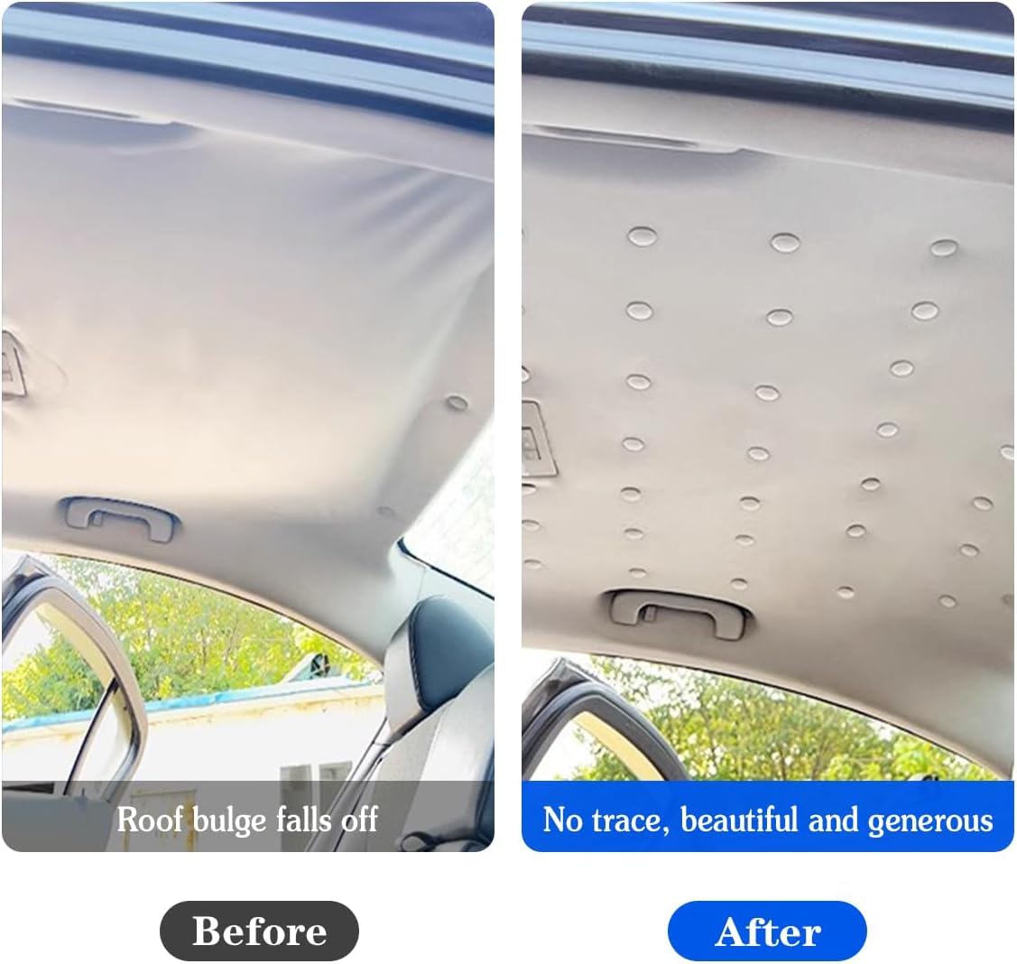 100PCS Car Roof Headliner Repair Kit, Vehicle Roof Snap Rivets Retainer with Installation Tool, Automotive Repair Buckle for Interior Ceiling Cloth Fixing, Universal for Most Cars (Velvet Black)