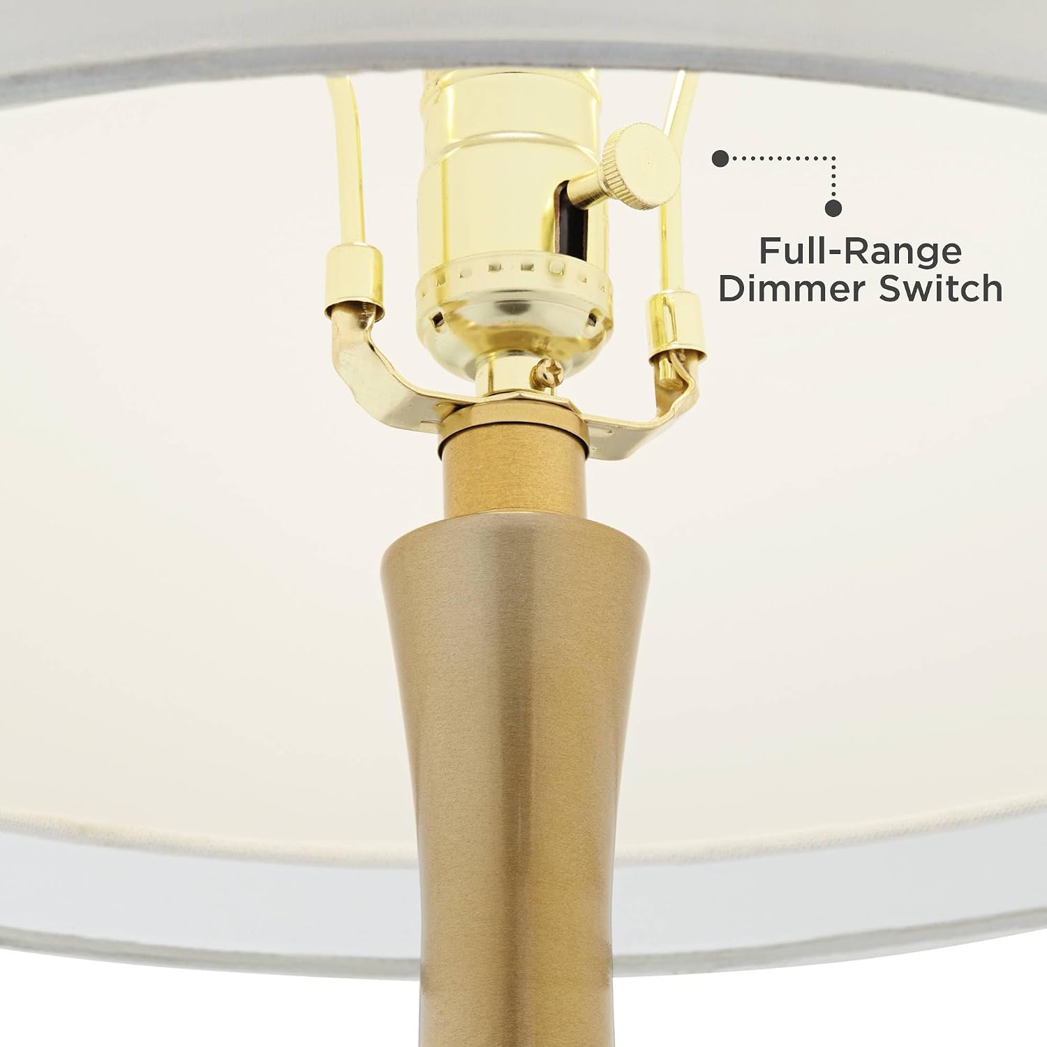 Color + Plus Nickki 30 1/2' Tall Large Mid Century Modern Glass End Table Lamp Winter White Gold Brass Finish Metal Base Single White Shade Living Room Bedroom Bedside Nightstand House Office