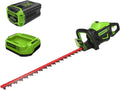 Greenworks 60V 26' Brushless Cordless Battery-Powered Hedge Trimmer, 2.0Ah Battery and Charger Included