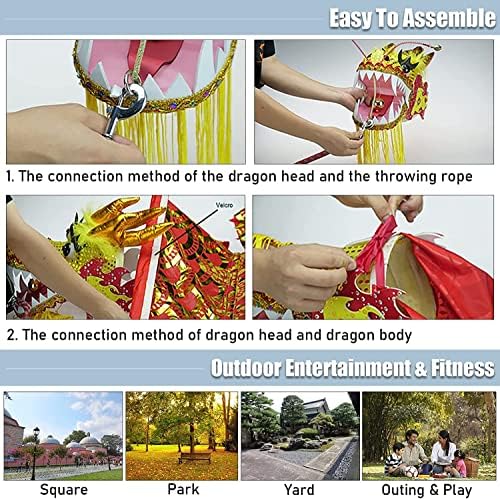 Dance ribbons,Dragon Dance Ribbon Streamer,Dragon Ribbon Streamer,3D Colorful Dragon Silk Flowy Spinning & Shaking Poi Dragon Dance Ribbon Streamer Silk Flowy Spinning & Shaking PoiParents Outdoor Par