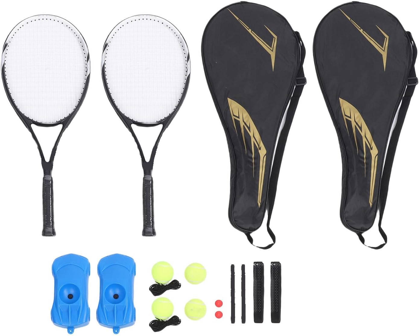CHICIRIS Composite Material Tennis Rackets, Super Light Large Racket Face for Beginners with 3D Break Wind Ball Frame and Training Kit