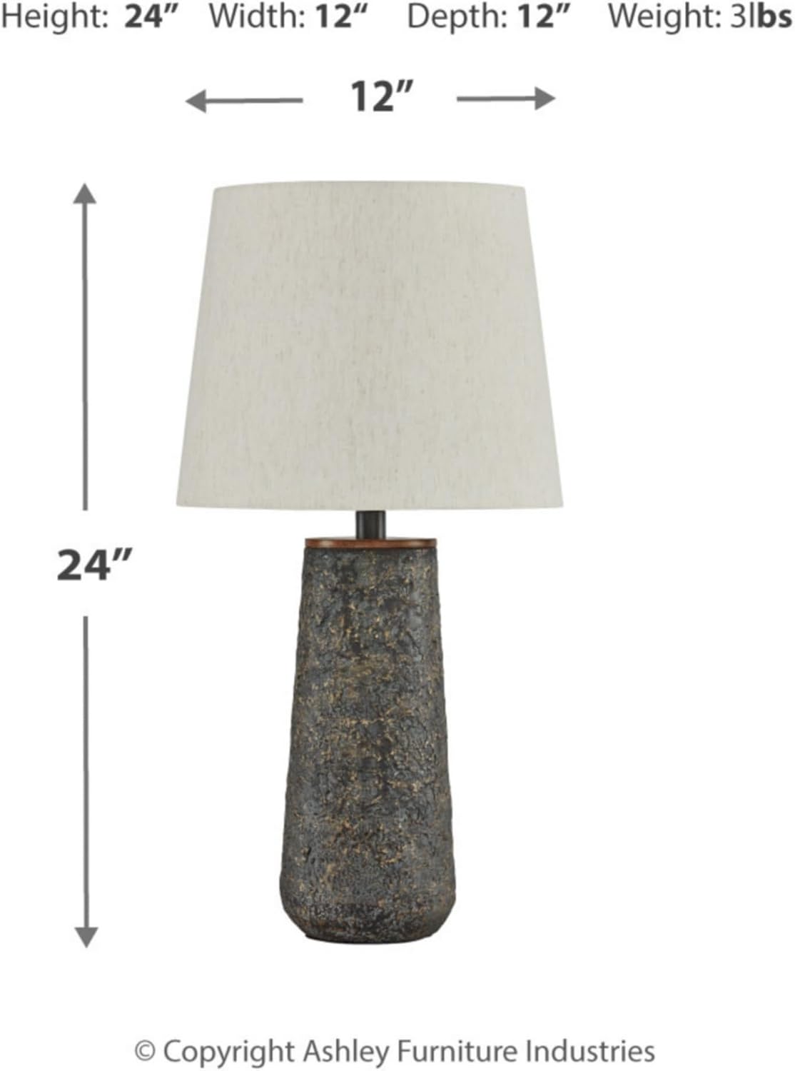 Signature Design by Ashley Chaston Casual Modern Table Lamp Set, 2 Count, Antique Bronze Finish