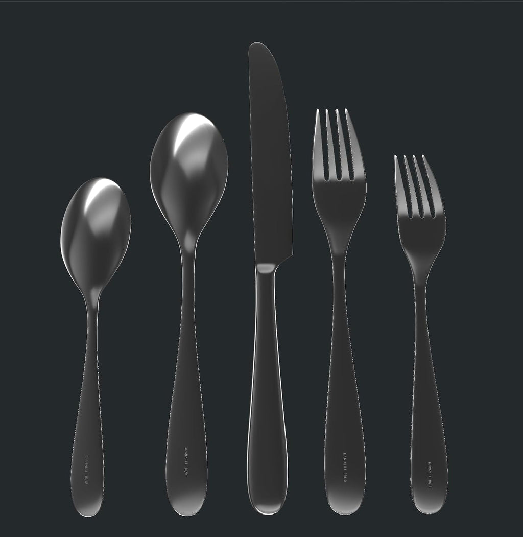 Danialli Silverware Set for 6 – 18/10 Stainless Steel Flatware, Mirror Finish, Dishwasher Safe, Durable and Balanced Utensils, Modern Tableware (30-Piece Set, Fidenza)