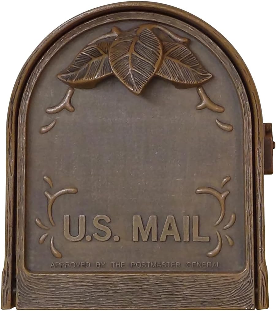 Special Lite Floral Curbside Mailbox - Copper Cast Aluminum Mailbox for Post Mount - SCF-1003-CP