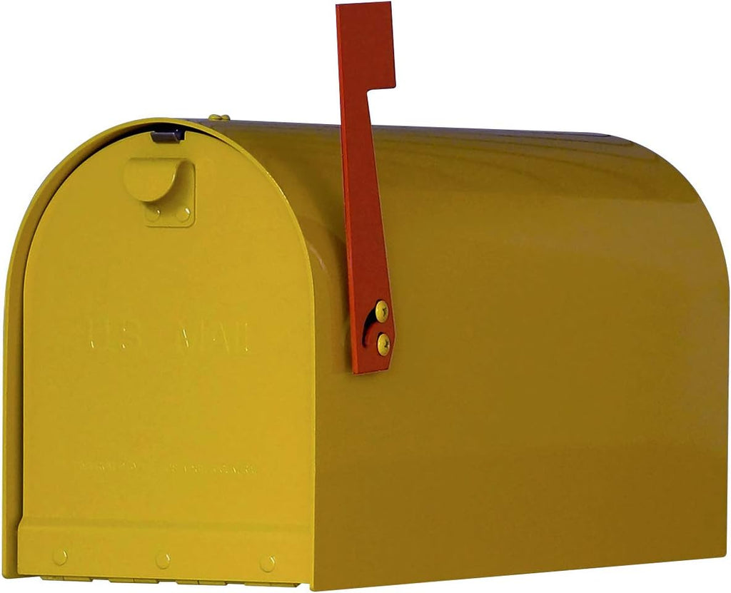 Special Lite Rigby Curbside Mailbox - Yellow Aluminum Mailbox for Post Mount - SCR-1016A-YEL
