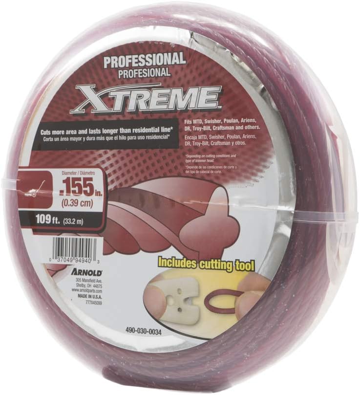 Arnold .155-Inch x 109-Foot Xtreme Professional Grade Trimmer Line (Pack of 6)