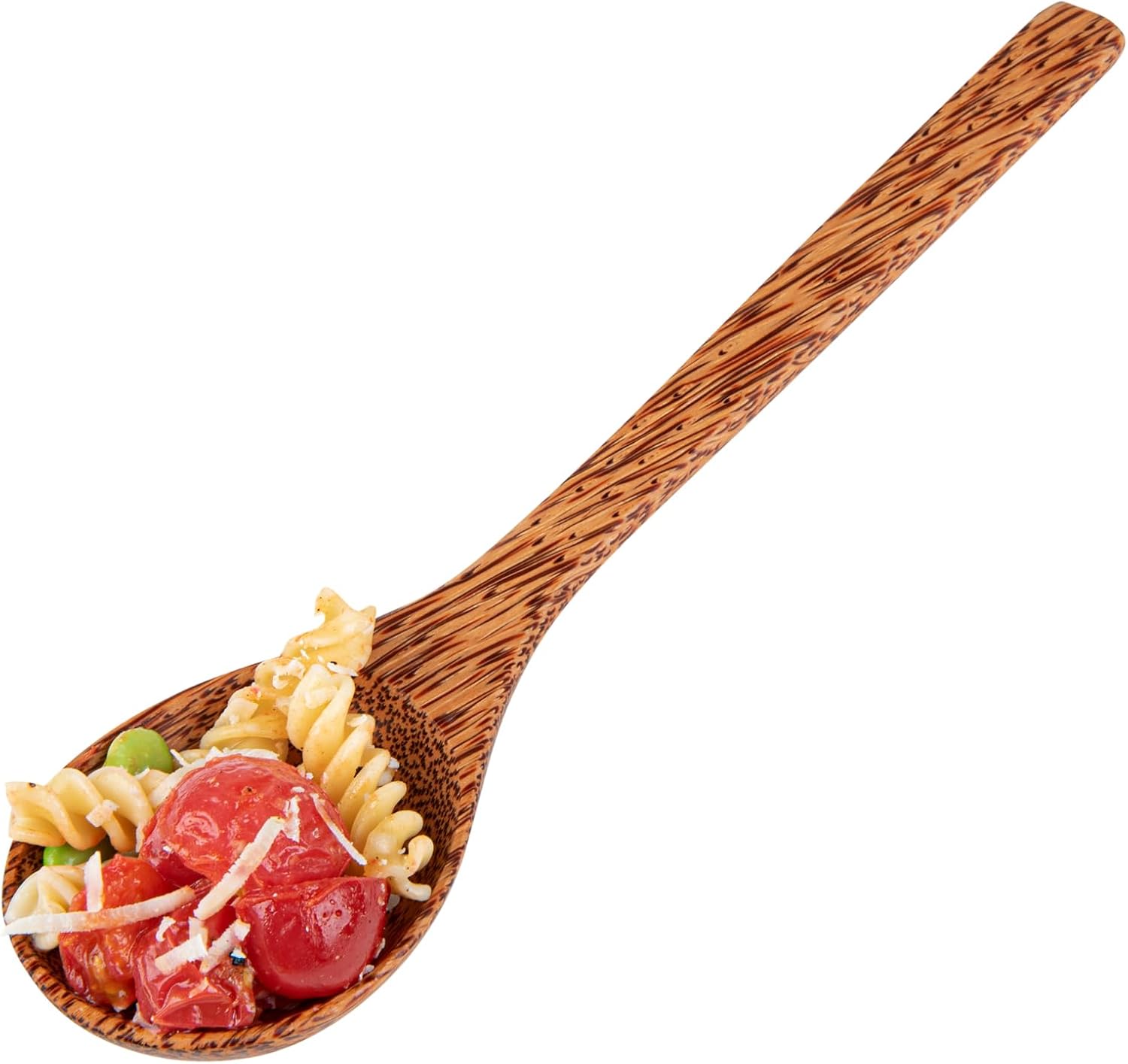 Restaurantware Serving Spoons, 10.75 Inch Pack of 10 Handmade Greaseproof Coconut Spoons for Serving, Wooden Serving Spoon with Lacquered Finish for Appetizers, Desserts, Buffet