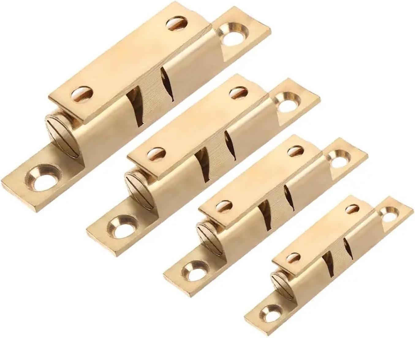 Sliding Door Lock, Door Catch 50pcs Switch Closer Screws Brass Cupboard Lock Buckle Damper Buffer Wardrobe Stopper(60mm)