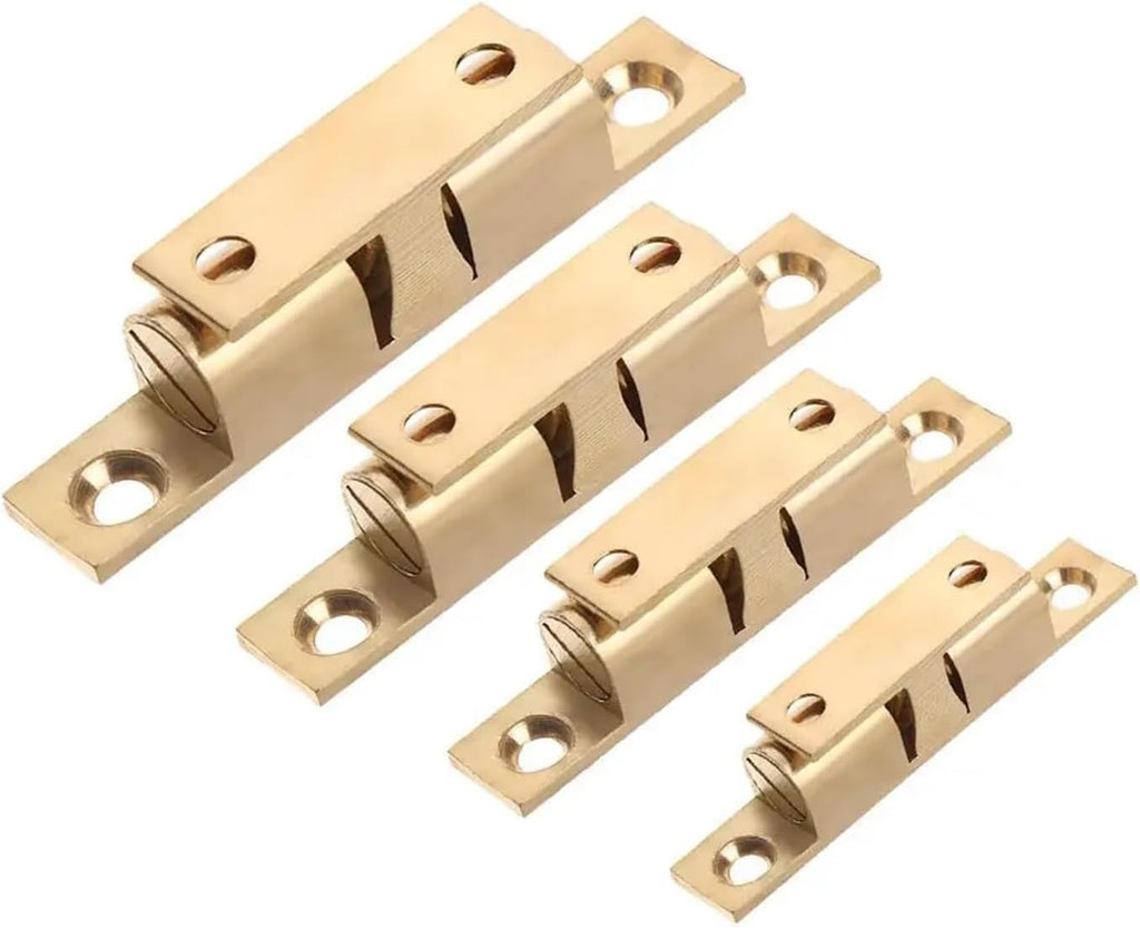 Sliding Door Lock, Door Catch 50pcs Switch Closer Screws Brass Cupboard Lock Buckle Damper Buffer Wardrobe Stopper(70mm)