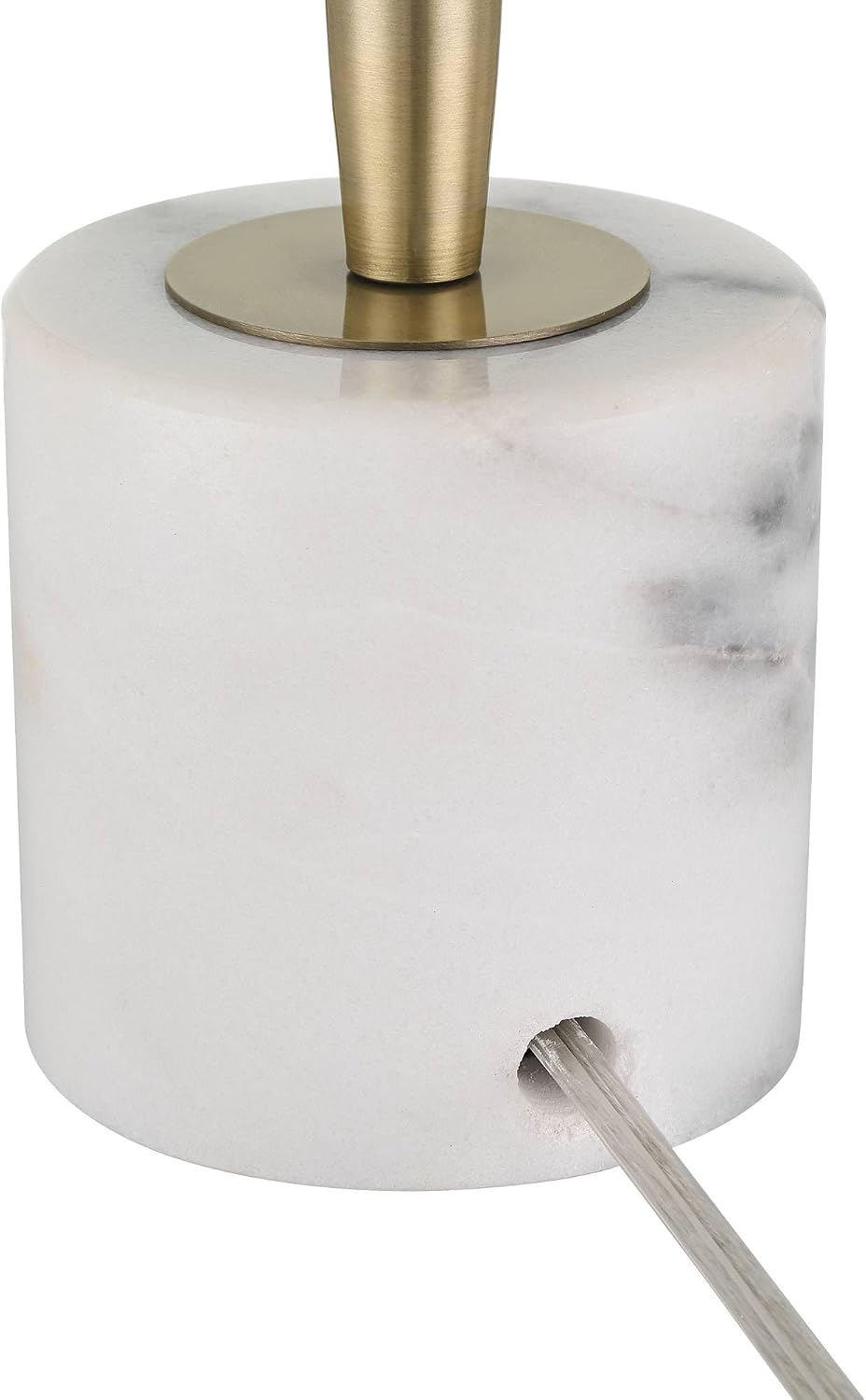Possini Euro Design Brandi 27 1/2' Tall Modern Glam Luxury Table Lamp Pull Chain Gold Brass Finish Metal Marble Single White Shade Living Room Bedroom Bedside Nightstand House Office Home Reading