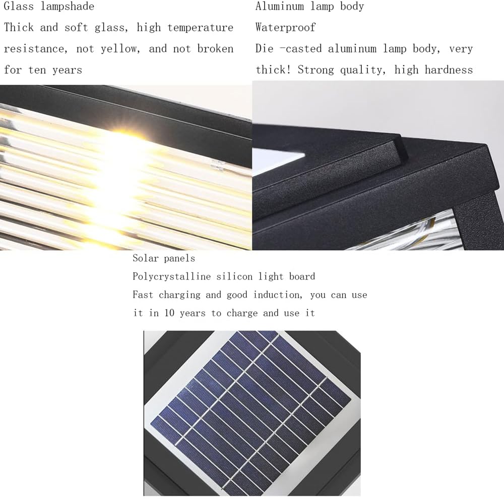 Outdoor Solar Post Lights Solar Powered Deck Post Lights High Brightness Flickering Flame LED Lighting for Garden Fence Deck Mailbox Yard Porch Fit 4x4, 5x5 Or 6x6 Wooden Posts
