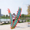 LIOONS Fitness Dragon Dance Streamers with 3D Dragon Head Adult and Kids Silk Fabric Dragon Fitness Ribbon for Outdoor Sports