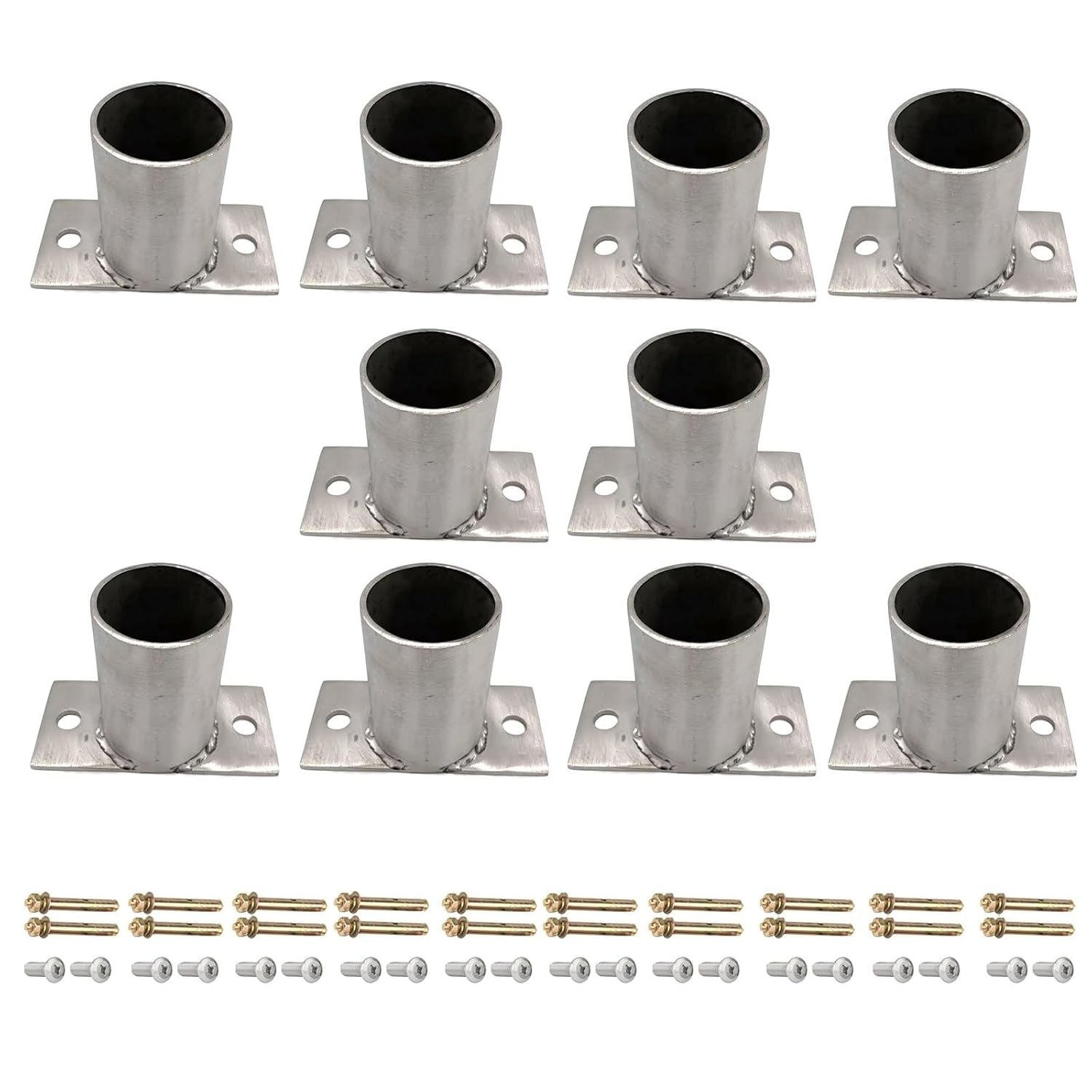 Round Post Base Bracket, Heavy Duty Mailbox Mounting Anchor/Fence Column Pole Mount Bracket for Wood Concrete Floors Metal Post, Post Sleeve 2 3 4 5 6 7 Inch Dia(10 pcs,Dia 140 mm/5.5 in)