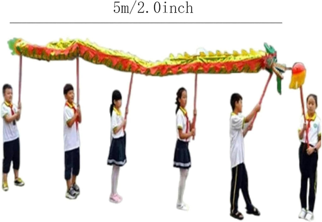 Plastic Dragon Ribbon Streamer 5 Meters Silk Chinese Dragon Dance Traditional Props for Folk Performance Festival Show~/