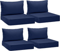 AAAAAcessories Outdoor Deep Seat Cushions, Waterproof, Fade-Resistant Patio Furniture Replacement Cushions, 24' x 24' x 5' + 24' x 13.5', Set of 4, Navy Blue