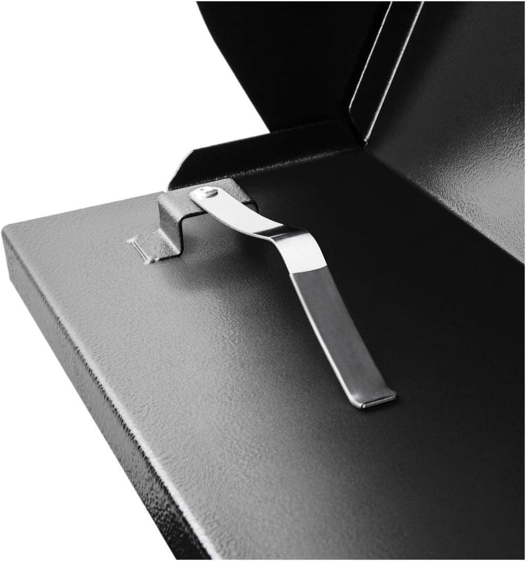 Whitehall MailVault Streetside Locking Mailbox with Standard Post and Personalizable Stand-Off Numbers – Steel, Secure Weather Resistant Modern Square Mailbox & Post (Black/Silver)