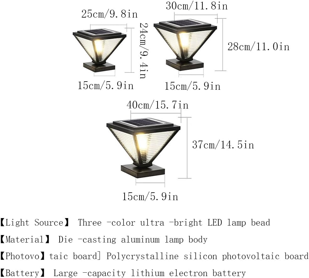 Outdoor Solar Post Lights Solar Powered Deck Post Lights High Brightness Flickering Flame LED Lighting for Garden Fence Deck Mailbox Yard Porch Fit 4x4, 5x5 Or 6x6 Wooden Posts