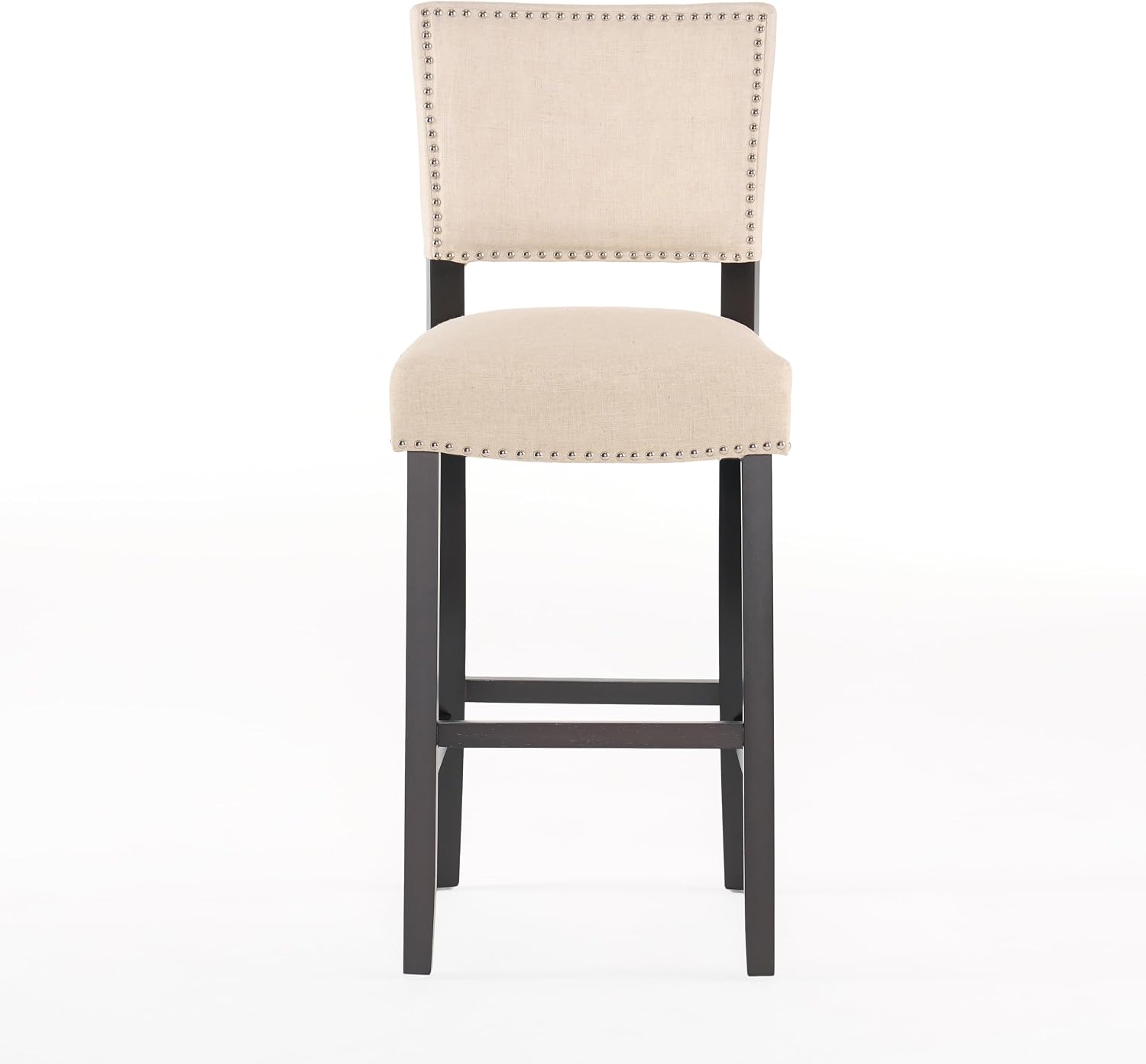 GOWE Barstools with Rivet Decoration Set of 2, Wood Frame,Fabric Sponge Cushion and Upholstered Barstools, Bar Chairs for Kitchen Island,Bedroom,Dining Room.