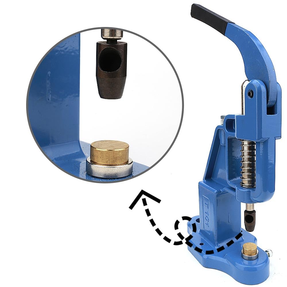 Hole Puncher Set, Punch Press Machine and 2, 4, 6, 8, 10 mm Interchangeable Punch Heads for Leather Craft and Fabric