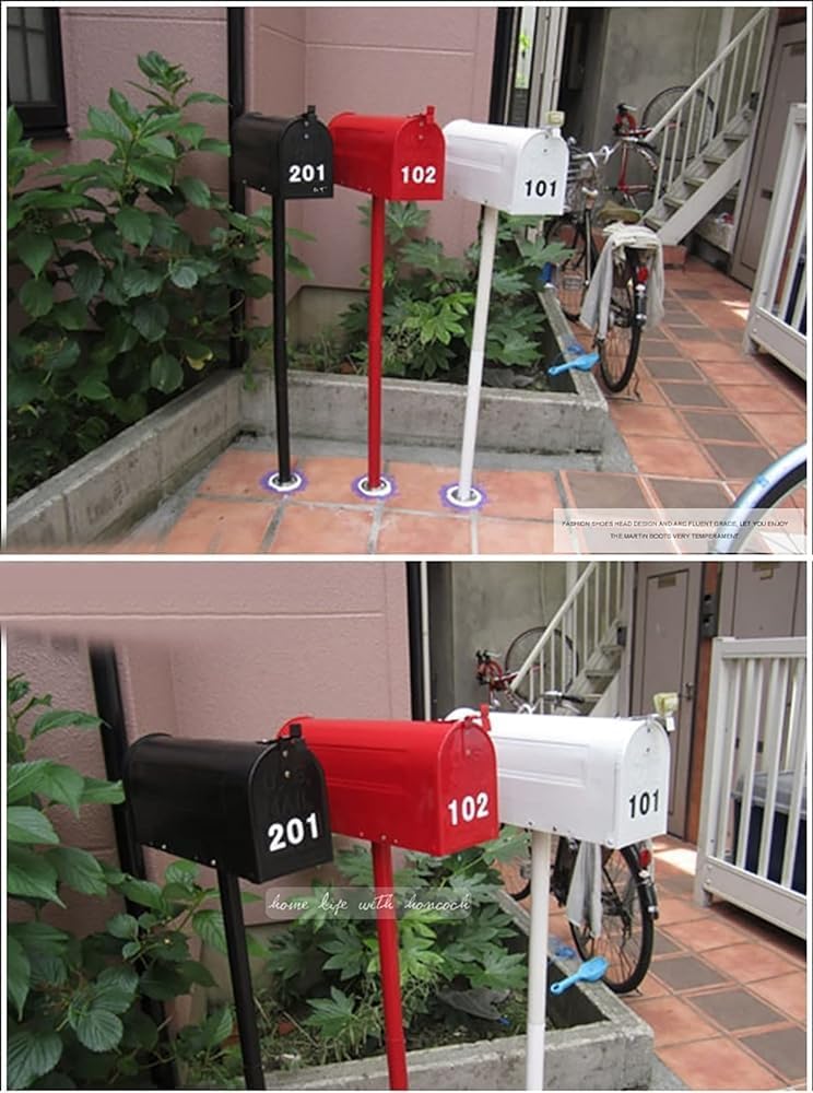 Floor Stand Weatherproof Letter Storage Box, Drop Post Box American Style Tall Mailboxes for Townhouse/Garden