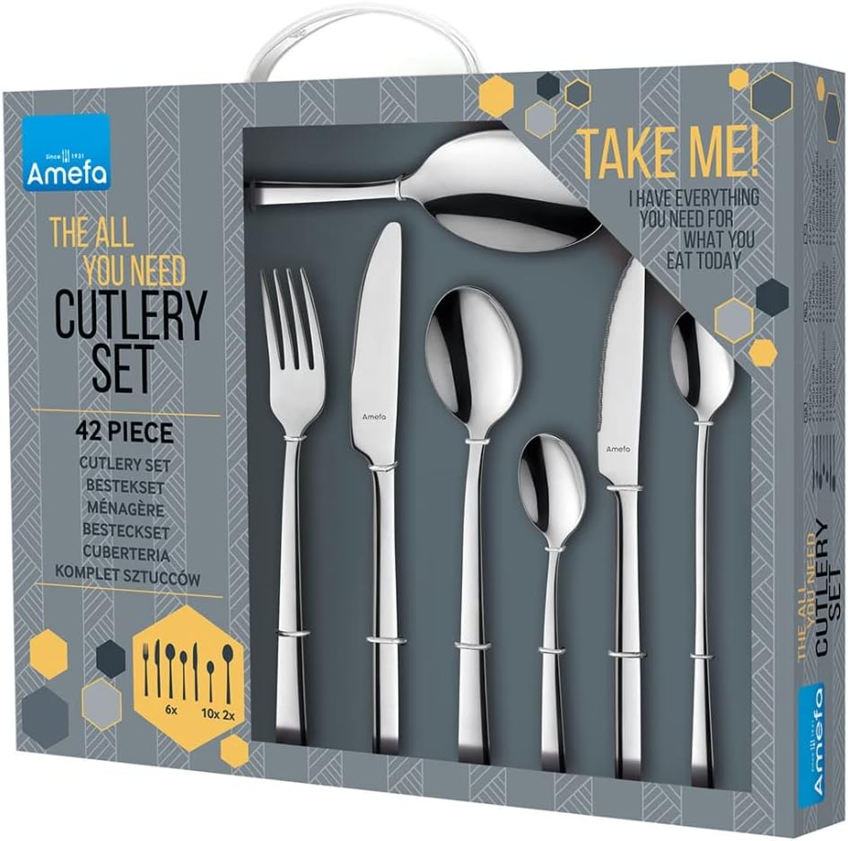 Amefa Manille - 42-piece cutlery set for 6 people - Silver coloured