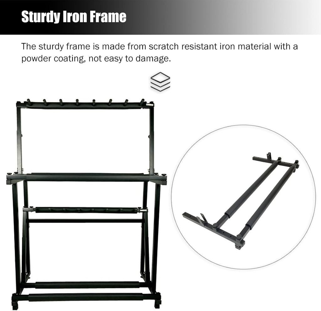 Tennis Racket Storage Rack for Adults Kids, Large Garage Driveway Backyar Tennis Training Equipment, Hold Up 14 Tennis/Badminton Racket, Black