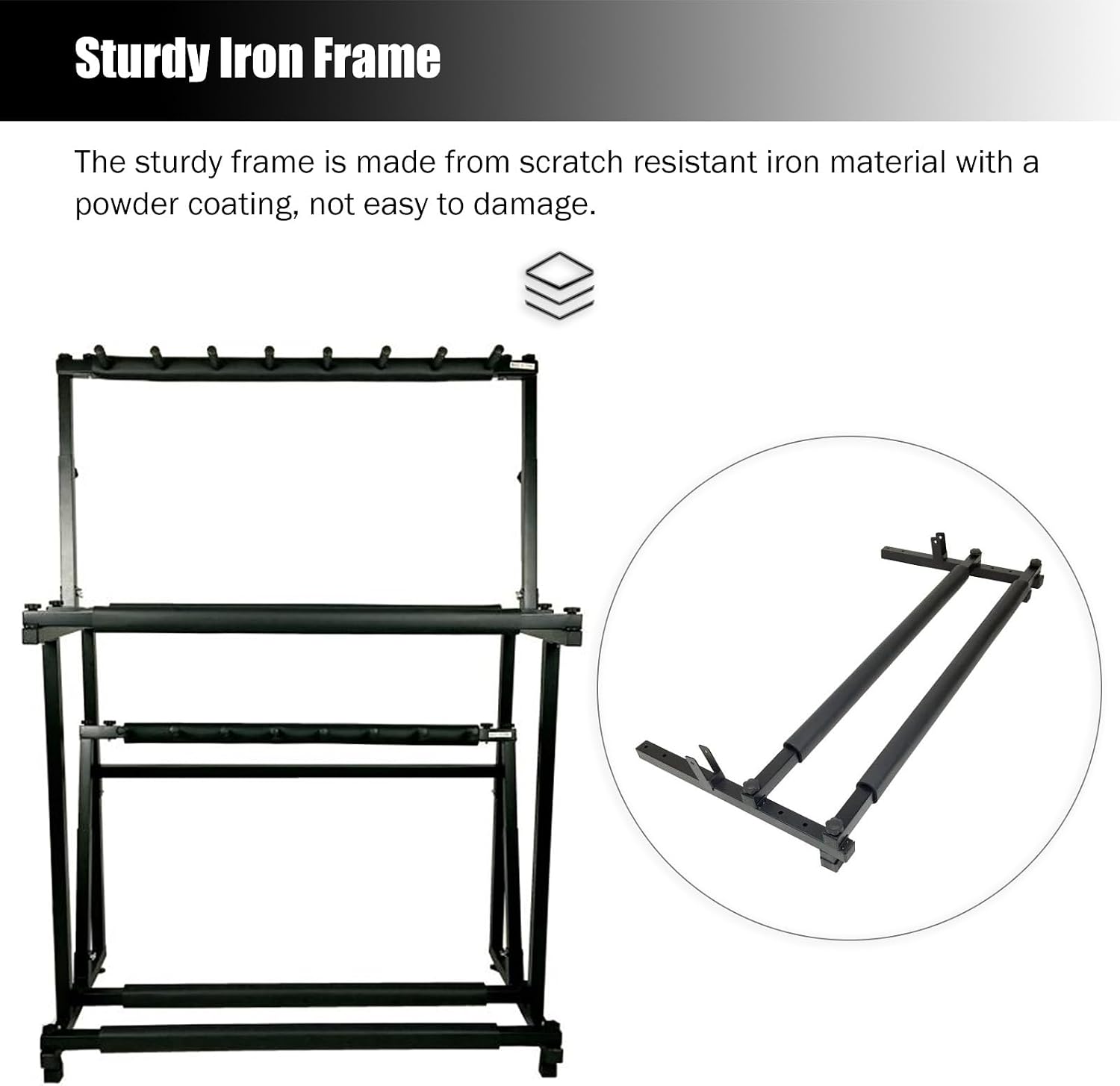 Tennis Racket Storage Rack for Adults Kids, Large Garage Driveway Backyar Tennis Training Equipment, Hold Up 14 Tennis/Badminton Racket, Black